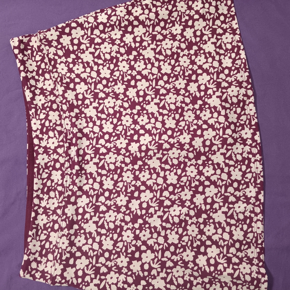 Floral Skirt in Purple and Cream